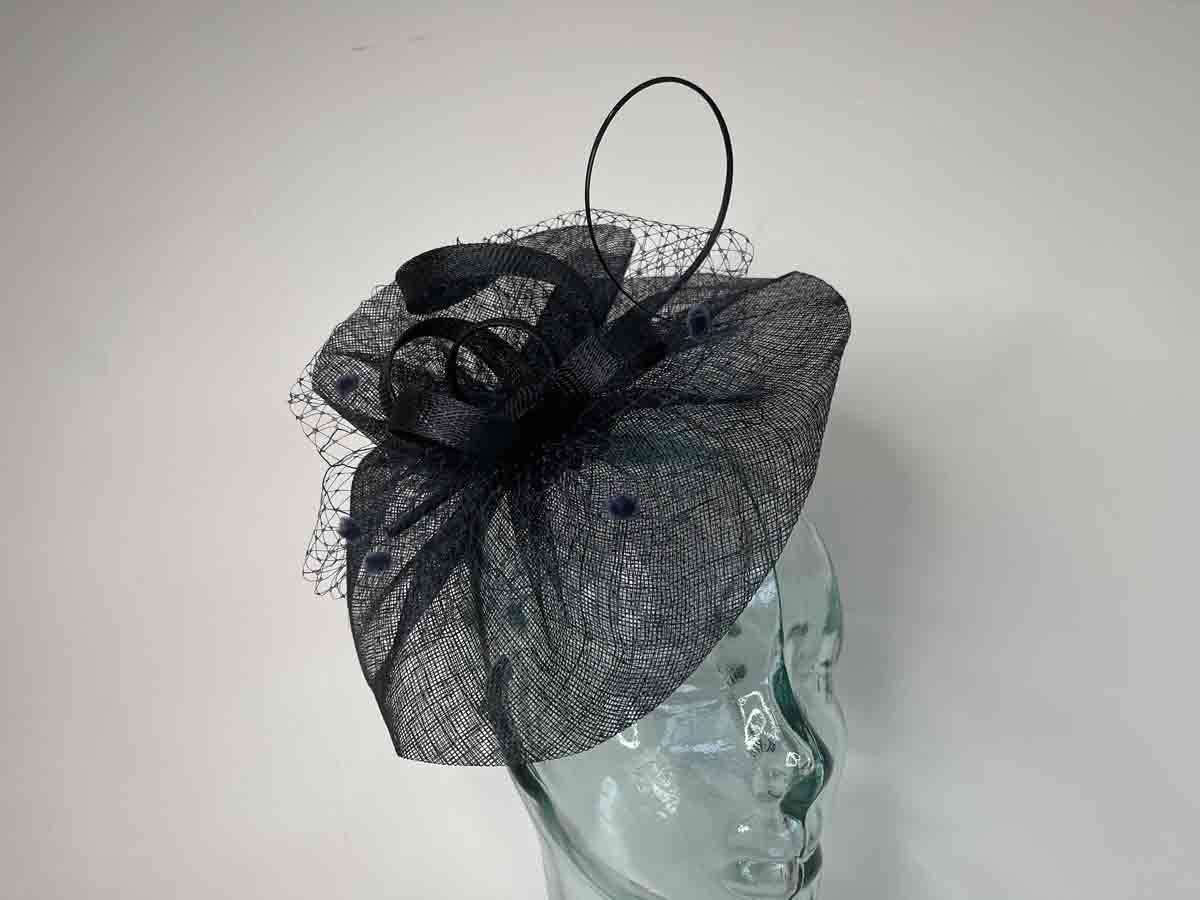 3. Navy Blue Feather Fascinator for Short Hair - wide 2