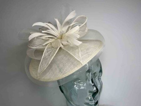 Sinamay hatinator with crin cover in ivory