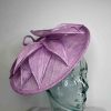Sinamay hatintor with silk abaca in orchid