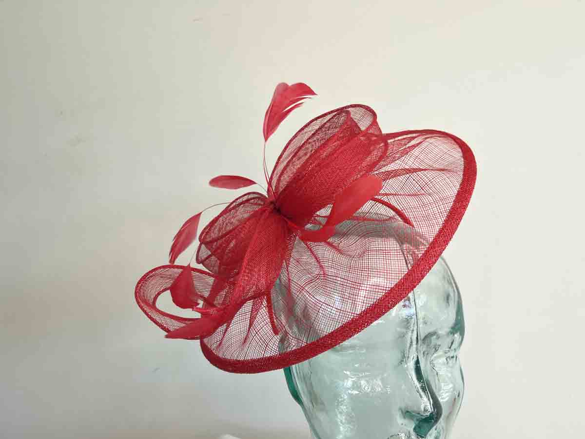 bright coral fascinator