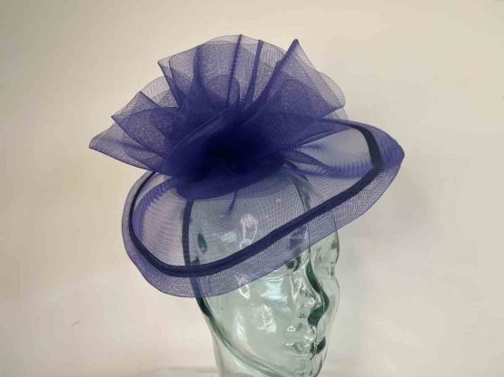 Crin fascinator with centre crin detail in marine