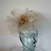 Pillbox fascinator with crin in champagne