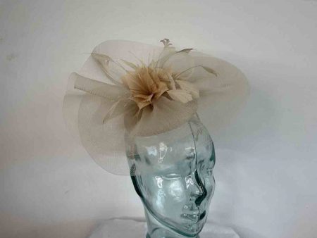 Pillbox fascinator with crin in champagne