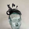 Fascinator with leaves in black