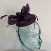 Pillbox fascinator with bow in sloe