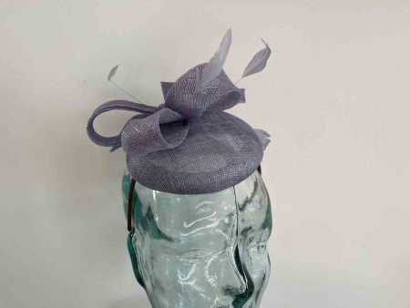 Pillbox fascinator with bow in viola