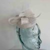 Pillbox fascinator with bow in white