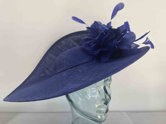 Large three quarter brim hatinator in cobalt