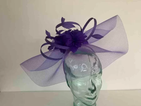 Large crin fascinator in berry