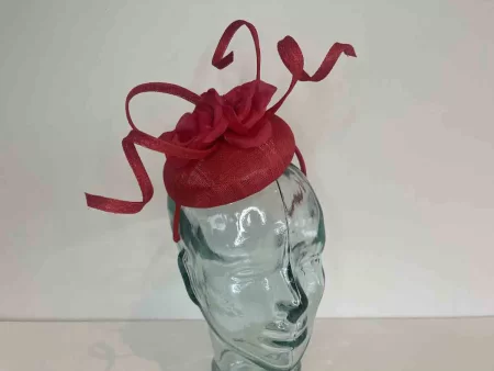 Pillbox fascinator with double flower in tulip