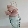 Pillbox fascinator with double quill in oyster