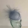 Pillbox fascinator with frayed crin in bluebell