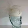 Pillbox fascinator with frayed crin in ivory