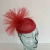 Pillbox fascinator with frayed crin in tulip