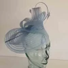 Pleated crin fascinator in bluebell
