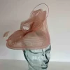 Pleated crin fascinator in oyster