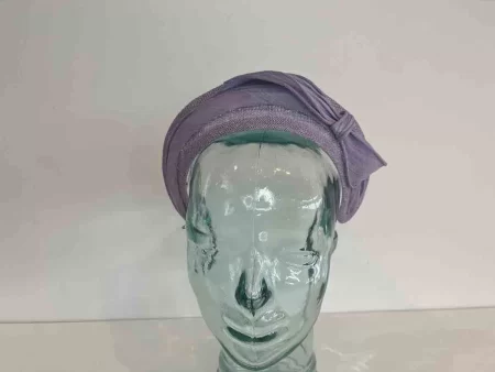 Sinamay headband with abaca silk in wisteria
