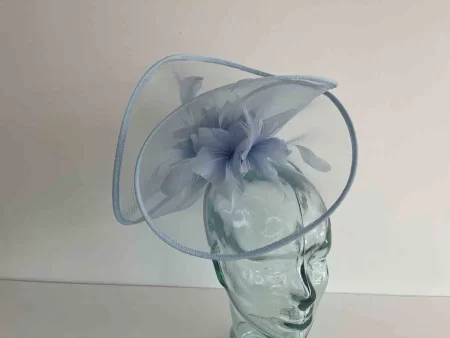 Crin fascinator with centre flower detail in bluebell