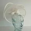Crin fascinator with centre flower detail in ivory