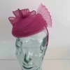 Pillbox fascinator with pleated crin in magenta