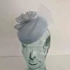 Pillbox fascinator with pleated crin in sky blue