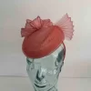 Pillbox fascinator with pleated crin in tangerine
