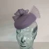 Pillbox fascinator with pleated crin in wisteria