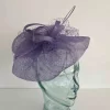 Sinamay fascinator with netting in viola