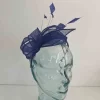 Fascinator with leaves in new cobalt