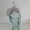 Fascinator with leaves in new pearl silver