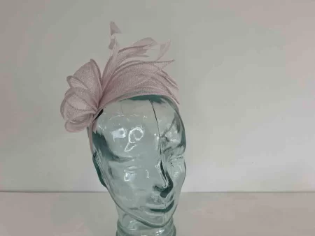 Fascinator with leaves in new pink sorbet
