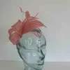 Fascinator with leaves in new tangerine