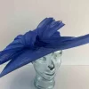 Large oval hatinator with large abaca bow in cornflower