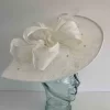 Diamond fascinator with net and spot  in ivory