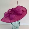 Diamond fascinator with net and spot  in magenta
