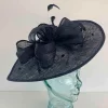 Diamond fascinator with net and spot  in navy
