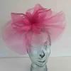 Crin fascinator with feather flower in hot pink