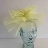 Crin fascinator with feather flower in lemon