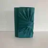 Satin clutch bag in emerald